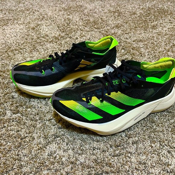 Adidas Adizero Adios Pro 3 (M6/W7) BRAND NEW Black/ Green size 7 Fit like 7.5 - Picture 2 of 8